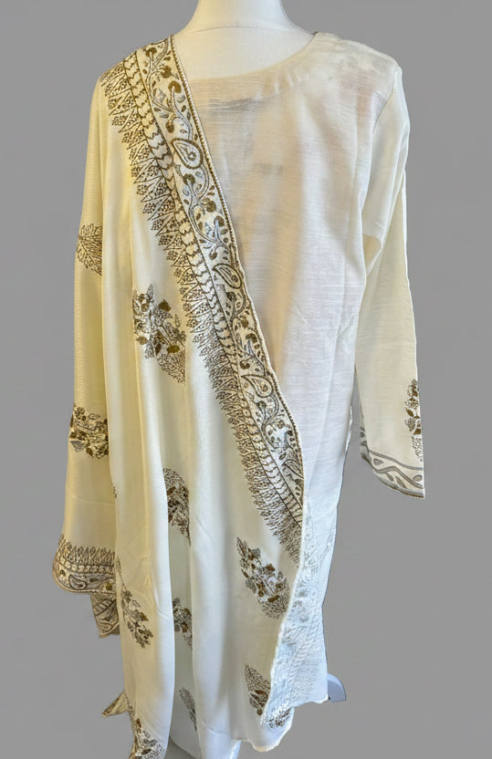 Cream base shalwar kameez