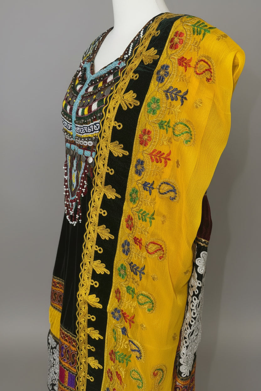 Afghan Traditional Velvet Dress