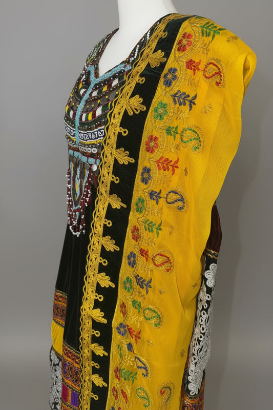 Afghan Traditional Velvet Dress