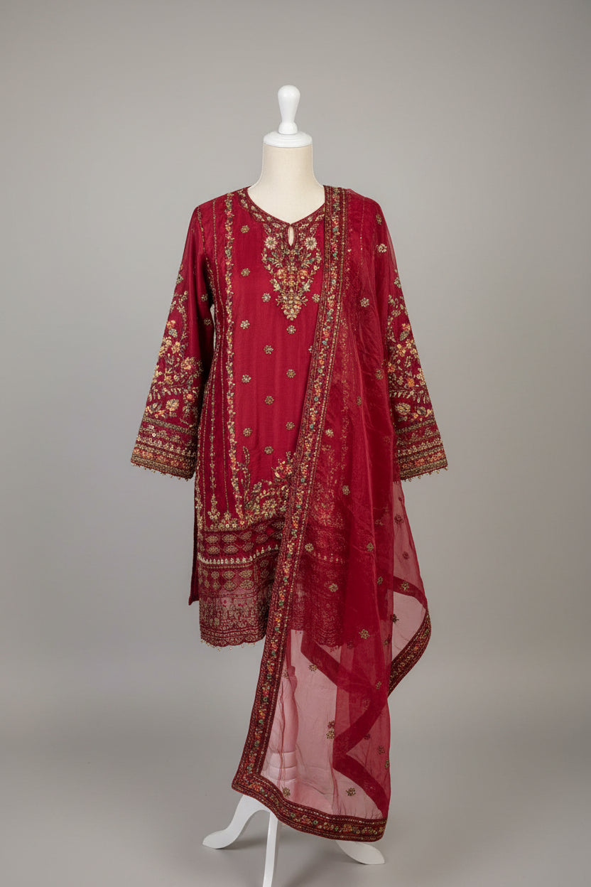 Red shalwar kameez