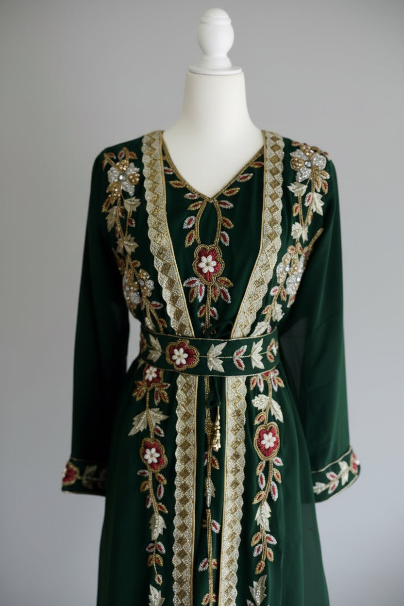 Green Moroccan kaftan