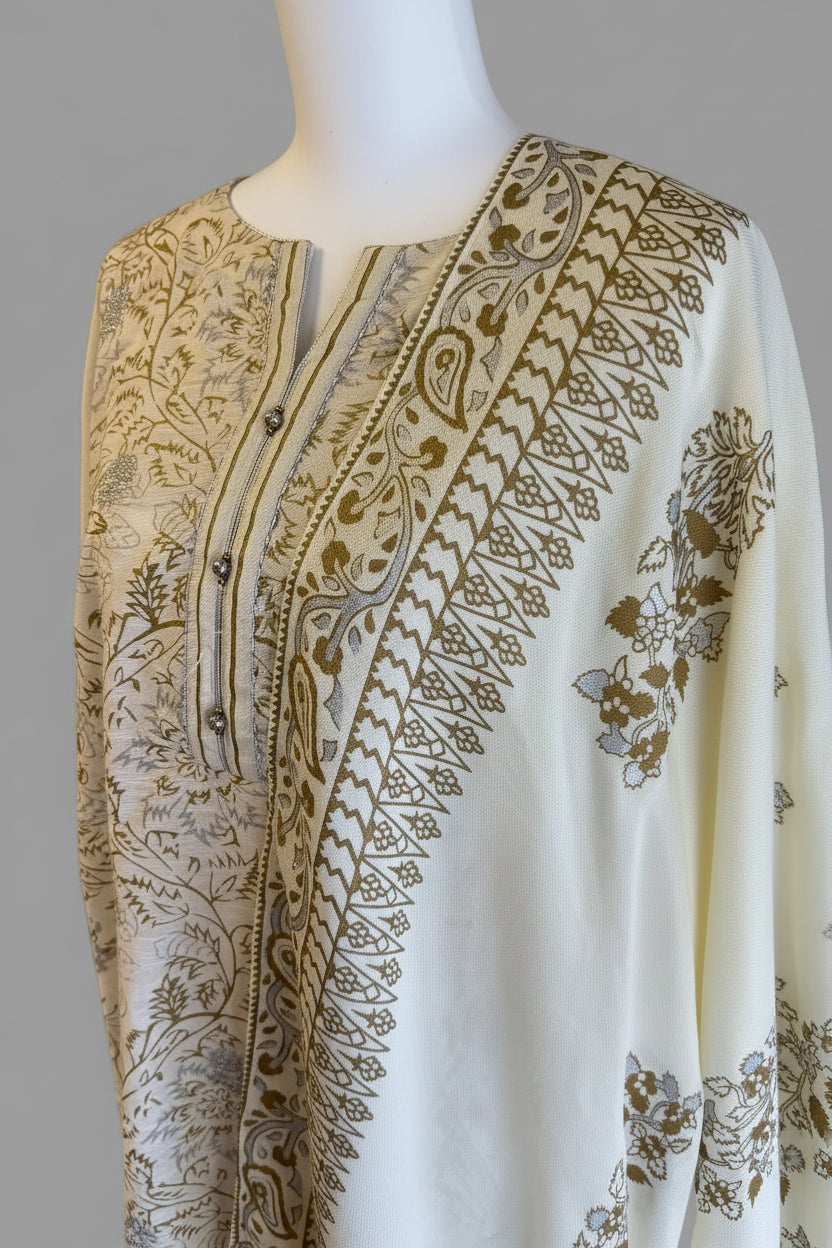 Cream base shalwar kameez