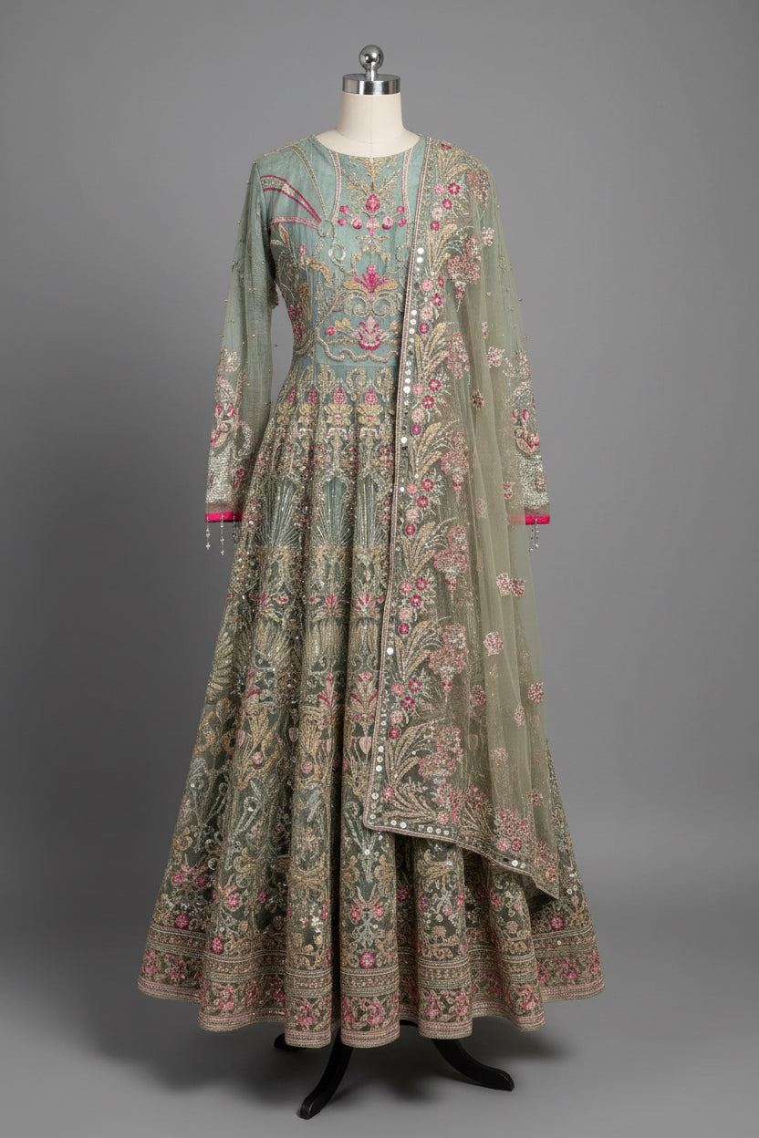 Luxury Embroidered Formal Dress with Dupatta